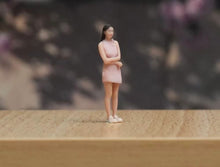 Load image into Gallery viewer, 1:64 Painted Figure Model Miniature Resin Diorama Sand Girl In Pink Dress Lady
