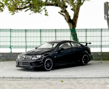 Load image into Gallery viewer, Tarmac 1:64 Black Benz C63 AMG Coupe Sports Model Diecast Metal Car New Collection
