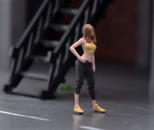 Load image into Gallery viewer, 1:64 Painted Figure Model Miniature Resin Sand Beauty Girl Sporty Yellow Top
