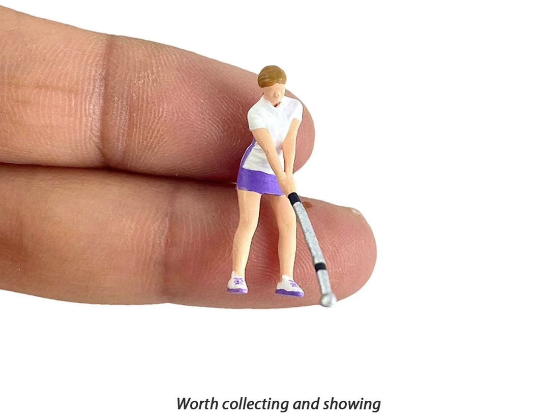 1:64 Painted Figure Model Miniature Resin Diorama Sand Sports Goft Couple Set New