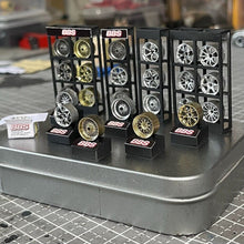 Load image into Gallery viewer, 1:64 Garage Repair Shop Display Scene BBS Rims Set Model Resin For Car New Collection
