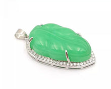 Load image into Gallery viewer, Nature Jade Leaf Pendant Necklace Gift Jewelry charm Blessing Lucky Fortune b

