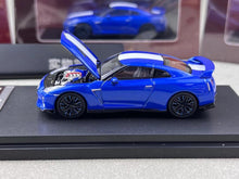 Load image into Gallery viewer, MH 1:64 Blue 50th Skyline GTR R35 Racing Sports Model Diecast Metal Car New Collection
