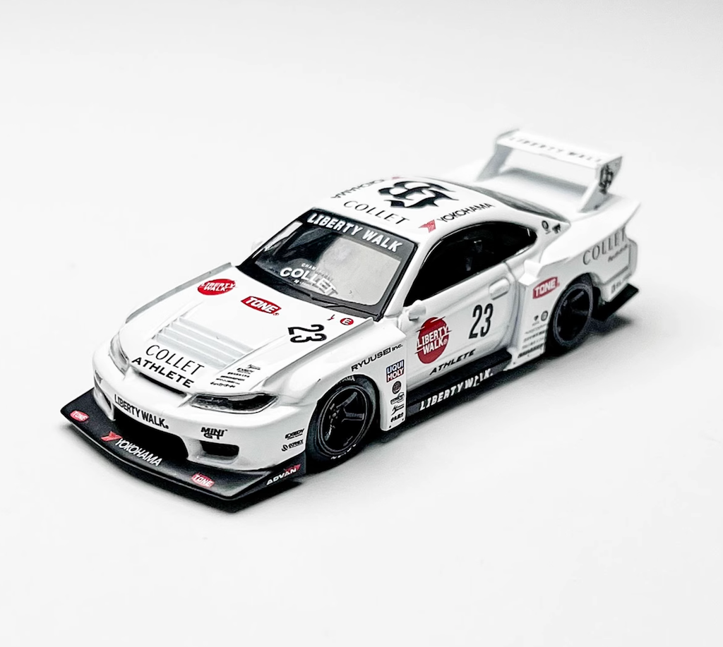 Minigt 1:64 White JDM Silvia S15 LB Super Sports Model Diecast Metal Car New Collection