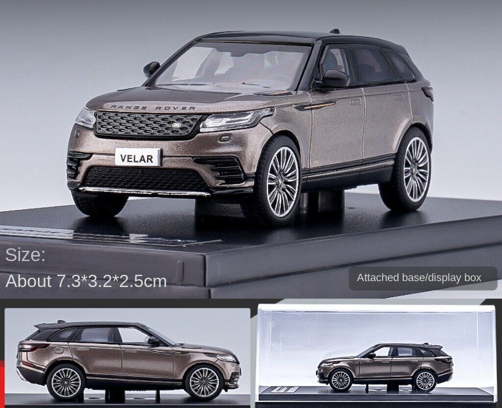 LCD 1:64 Brown Range Rover Velar SUV Sports Model Toy Diecast Metal Car Box