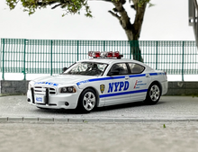 Load image into Gallery viewer, Rollin 1:64 White 2008 NYPD Charger Police Muscle Model Diecast Metal Car New Collection
