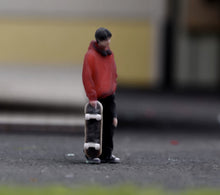 Load image into Gallery viewer, 1:64 Painted Figure Model Miniature Resin Sand Boy with Skate Board in Red Cool
