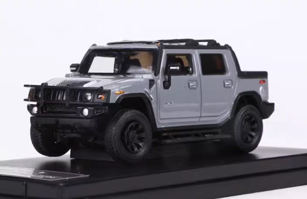 1:64 LuLu Grey H2 ORV SUV Pickup Truck Sports Model Diecast Metal Car New Collection