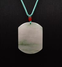 Load image into Gallery viewer, Nature Jade Rectangle Plaque Pendant Necklace Gift Jewelry charm Blessing Lucky
