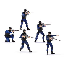 Load image into Gallery viewer, 1:64 Painted Figure Model Miniature Resin Diorama Sand Five SWAT Policeman Set New
