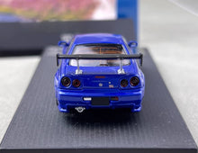 Load image into Gallery viewer, Fuji 1:64 Blue Carbon Skyline GTR R34 Nismo Z-Tune Model Diecast Metal Car New Collection
