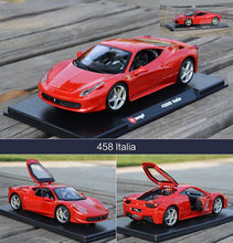 Load image into Gallery viewer, Bburago 1:24 Red 458 Italia Racing Sports Model Toy Diecast Metal Car BN
