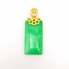 Load image into Gallery viewer, Nature Jade Peace Rectangle Pendant Necklace Gift Jewelry charm Blessing Lucky

