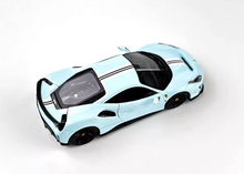Load image into Gallery viewer, U2 1:64 Baby Blue Novitec 488 Pista Racing Sports Model Diecast Resin Car New
