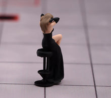 Load image into Gallery viewer, 1:64 Painted Figure Model Miniature Resin Diorama Sand Toy Black Dress Woman

