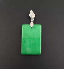 Load image into Gallery viewer, Nature Jade Rectangle Pendant Necklace Gift Jewelry charm Blessing Lucky gs
