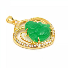 Load image into Gallery viewer, Nature Jade Laughing Budha Pendant Necklace Gift Jewelry charm Blessing Lucky g
