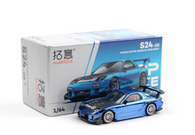 Load image into Gallery viewer, Poprace 1:64 Plating Blue RX7 FD RE Widebody Sport Model Diecast Metal Car New Collection
