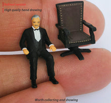 Load image into Gallery viewer, 1:64 Painted Figure Mini Model Miniature Resin Diorama Black Suits Man Chair Toy
