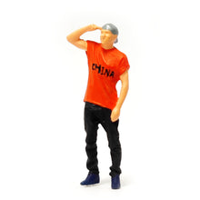 Load image into Gallery viewer, 1:64 Painted Figure Mini Model Miniature Resin Diorama Bicycle Street Boy Red
