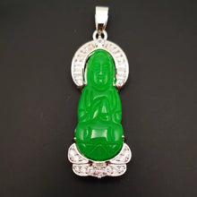Load image into Gallery viewer, Nature Jade Guanyin Pendant Necklace Gift Jewelry charm Blessing Fortune New ff
