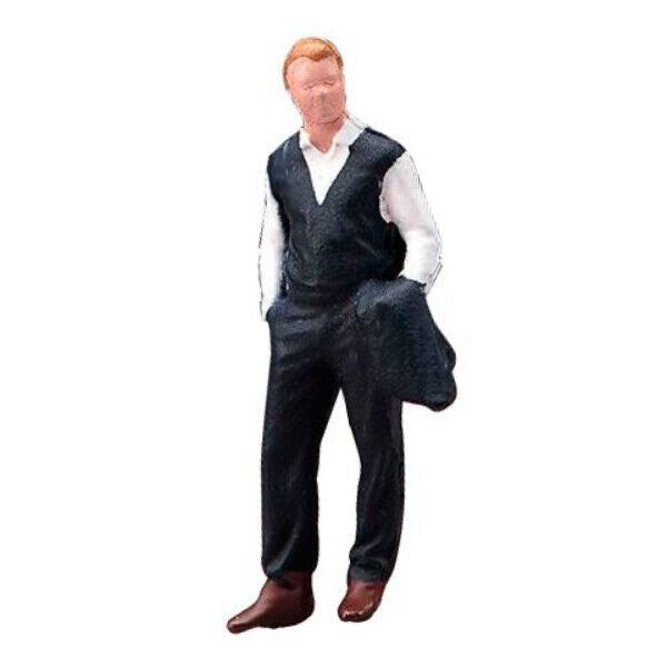 1:64 Painted Figure Model Miniature Resin Diorama Man in Black Suit Sand Toy New