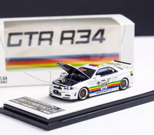 Load image into Gallery viewer, TM 1:64 Apple #89 JDM Skyline GTR R34 Sports Model Diecast Metal Car New Collection
