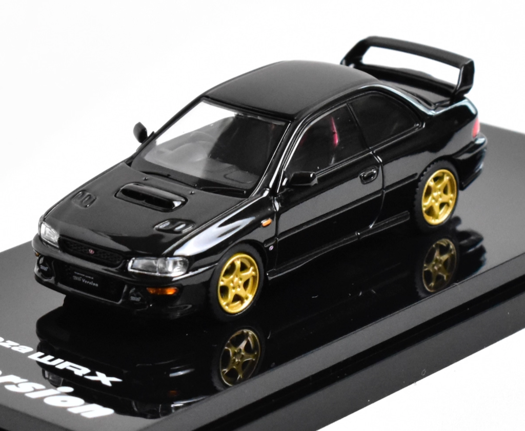 HobbyJapan 1:64 Black Impreza GC8 WRX STI Sports Model Diecast Metal Car New Collection