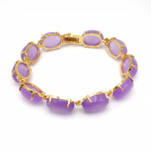 Load image into Gallery viewer, Nature Jade Beaded Bracelet Jewelry Blessing Lucky Fortune Gift For Her Purple c
