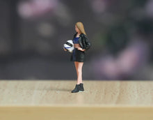 Load image into Gallery viewer, 1:64 Painted Figure Model Miniature Resin Diorama Toy Sand Helmet Girl Standing
