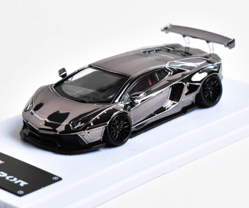 1:64 Plating Black Aventador Racing Sports Model Diecast Resin Car New Collection