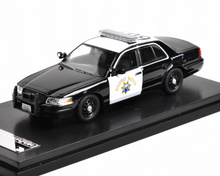 Load image into Gallery viewer, Rollin 1:64 CROWN VICTORIA CA Highway Patrol Police Model Diecast Metal Car
