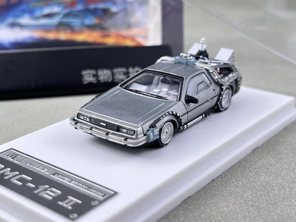 MJ 1:64 Silver DMC-12 Movie Sports Model Diecast Metal Car New Collection