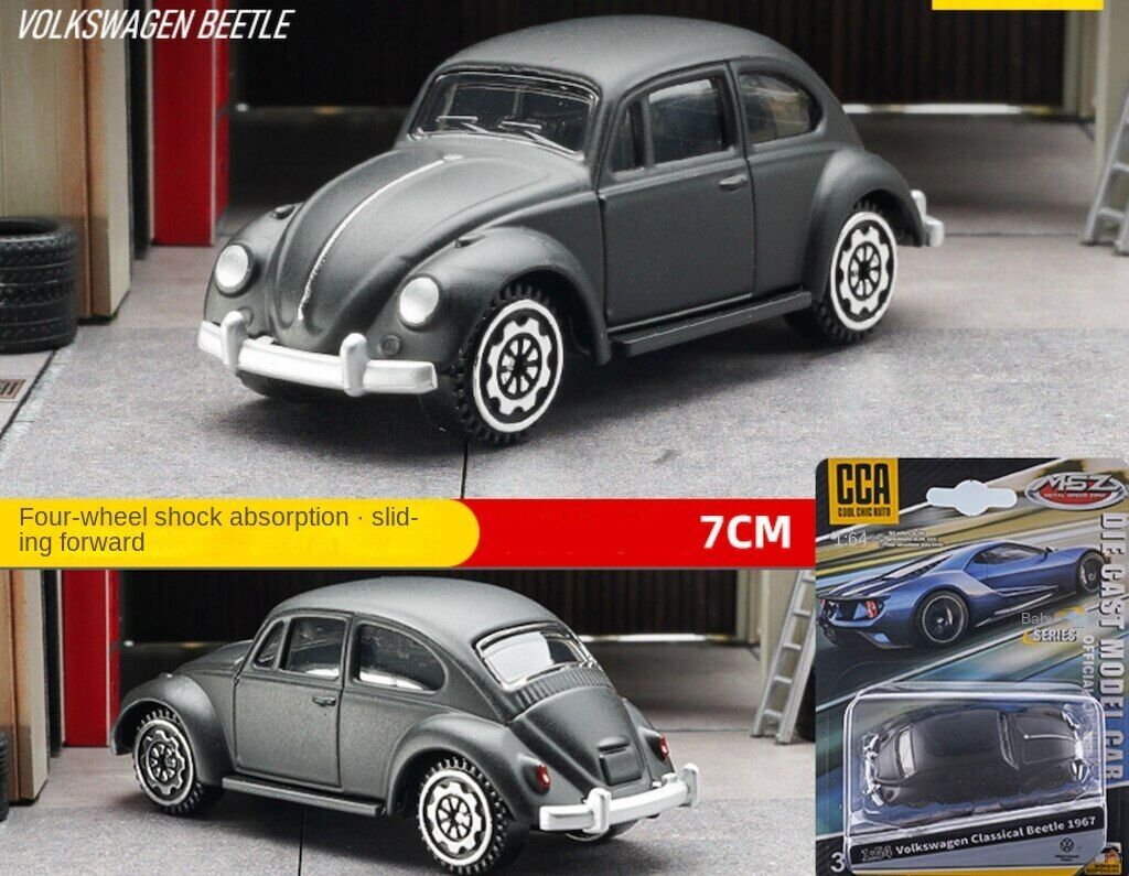 CCA 1:64 Black 1967 Beetle Classic Sports Model Toy Diecast Metal Car BN