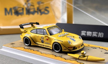 Load image into Gallery viewer, ZJWJ 1:64 Yellow RWB 993 Kayak Sports Model Diecast Metal Car New Collection
