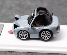 Load image into Gallery viewer, MJ 1:64 Gray Miata MX5 Mini Cute Q Type Sports Model Diecast Resin Car New Collection
