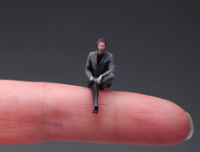 Load image into Gallery viewer, 1:64 Painted Figure Model Miniature Resin Diorama Toy Sand Suit Man Sitting New
