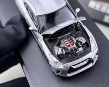Load image into Gallery viewer, MH 1:64 Silver 50th Skyline GTR R35 Racing Sports Model Diecast Metal Car New Collection
