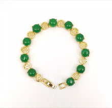 Load image into Gallery viewer, Nature Jade Beaded Bracelet Jewelry Blessing Lucky Fortune Gift For Her Green J
