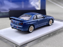 Load image into Gallery viewer, SH 1:64 Blue Carbon Skyline GTR R34 Sports Model Diecast Metal Car New Collection
