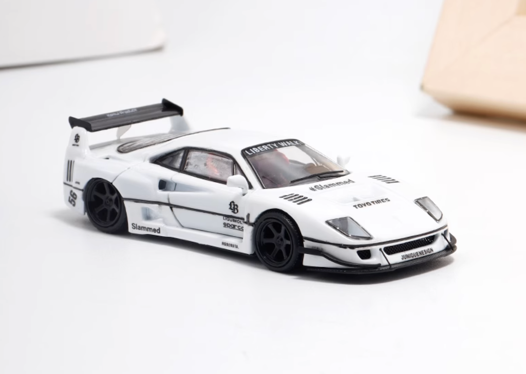 Top Art 1:64 White F40 LBWK Racing Sports Model Diecast Metal Car New Collection