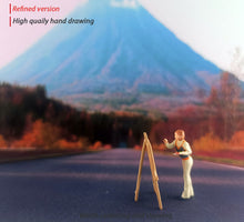 Load image into Gallery viewer, 1:64 Painted Figure Mini Model Miniature Resin Diorama Artist Painter Lady Beige
