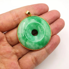 Load image into Gallery viewer, Nature Jade Large Green Round Pendant Necklace Gift Jewelry charm Blessing Lucky
