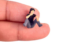 Load image into Gallery viewer, 1:64 Painted Figure Model Miniature Resin Diorama Sand Smoking Man Sitting Girl

