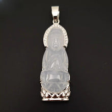 Load image into Gallery viewer, Nature Jade Guanyin Pendant Necklace Gift Jewelry charm Blessing Lucky White s
