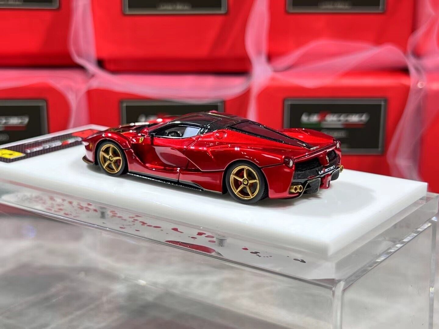 ミニカー DMH 1/64 Ferrari LaFerrari Aperta DMH 1:64 Blue Laferrari Aperta Convertible Sports Model