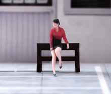 Load image into Gallery viewer, 1:64 Painted Figure Model Miniature Resin Diorama Sand Red Top Office Lady Toy
