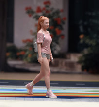 Load image into Gallery viewer, 1:24 Painted Figure Model Miniature Resin Diorama Walking Pretty Girl Backpack
