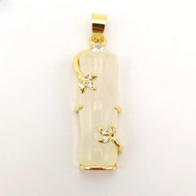 Load image into Gallery viewer, Nature Jade Bamboo Pendant Necklace Gift Jewelry charm Blessing Lucky White New
