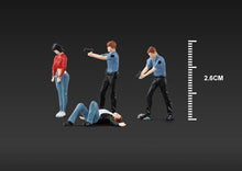 Load image into Gallery viewer, 1:64 Painted Figure Mini Model Miniature Resin Diorama Police Car Accident Scene New Scene
